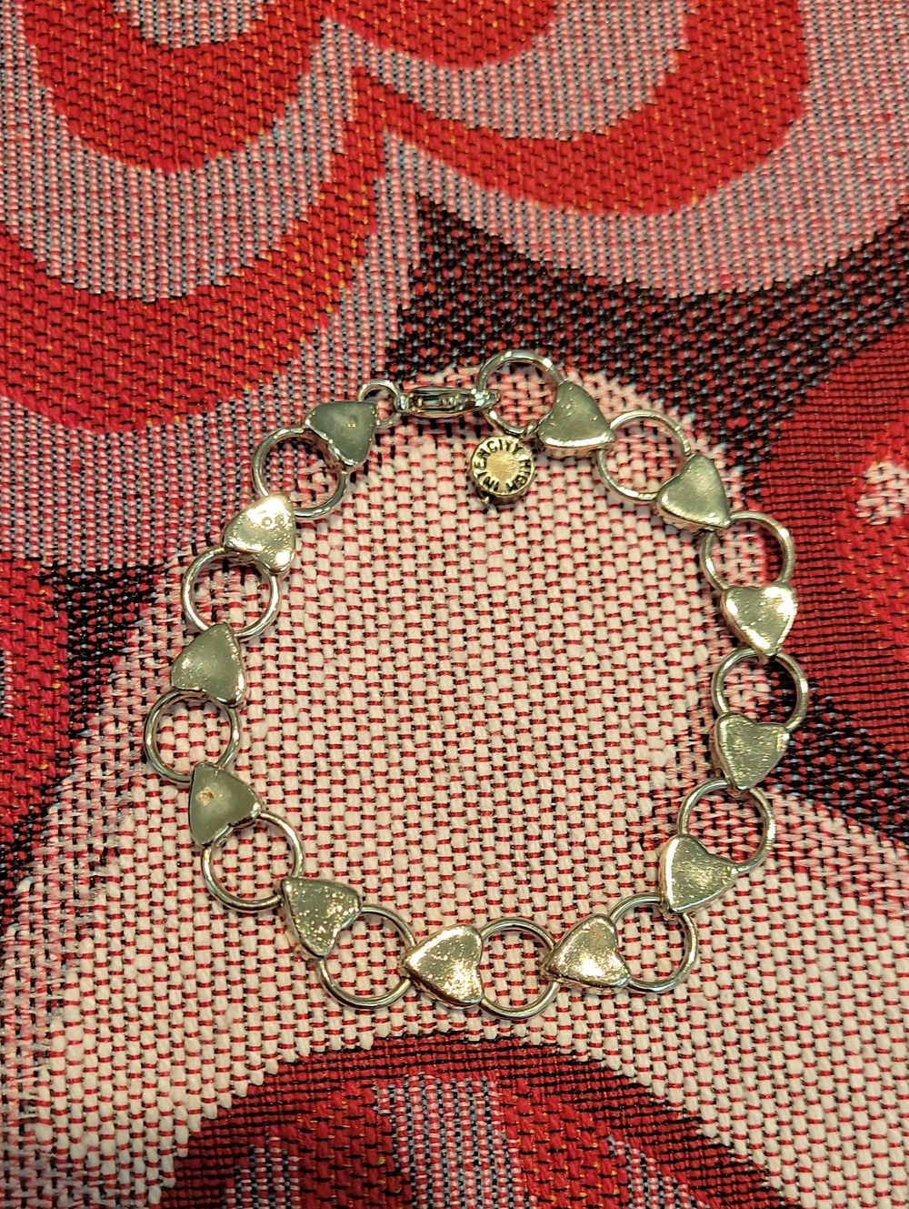 Darling Silver-Tone Heart Link Bracelet - Women's Jewelry